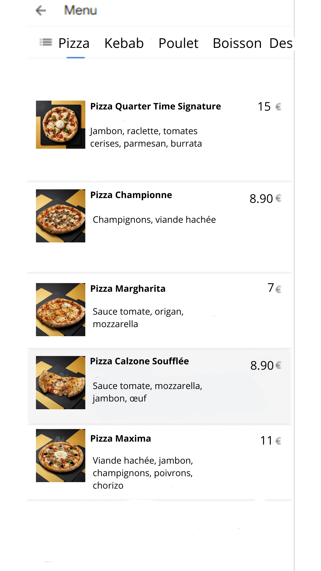 Fiche GMB Modèle Menu 2
